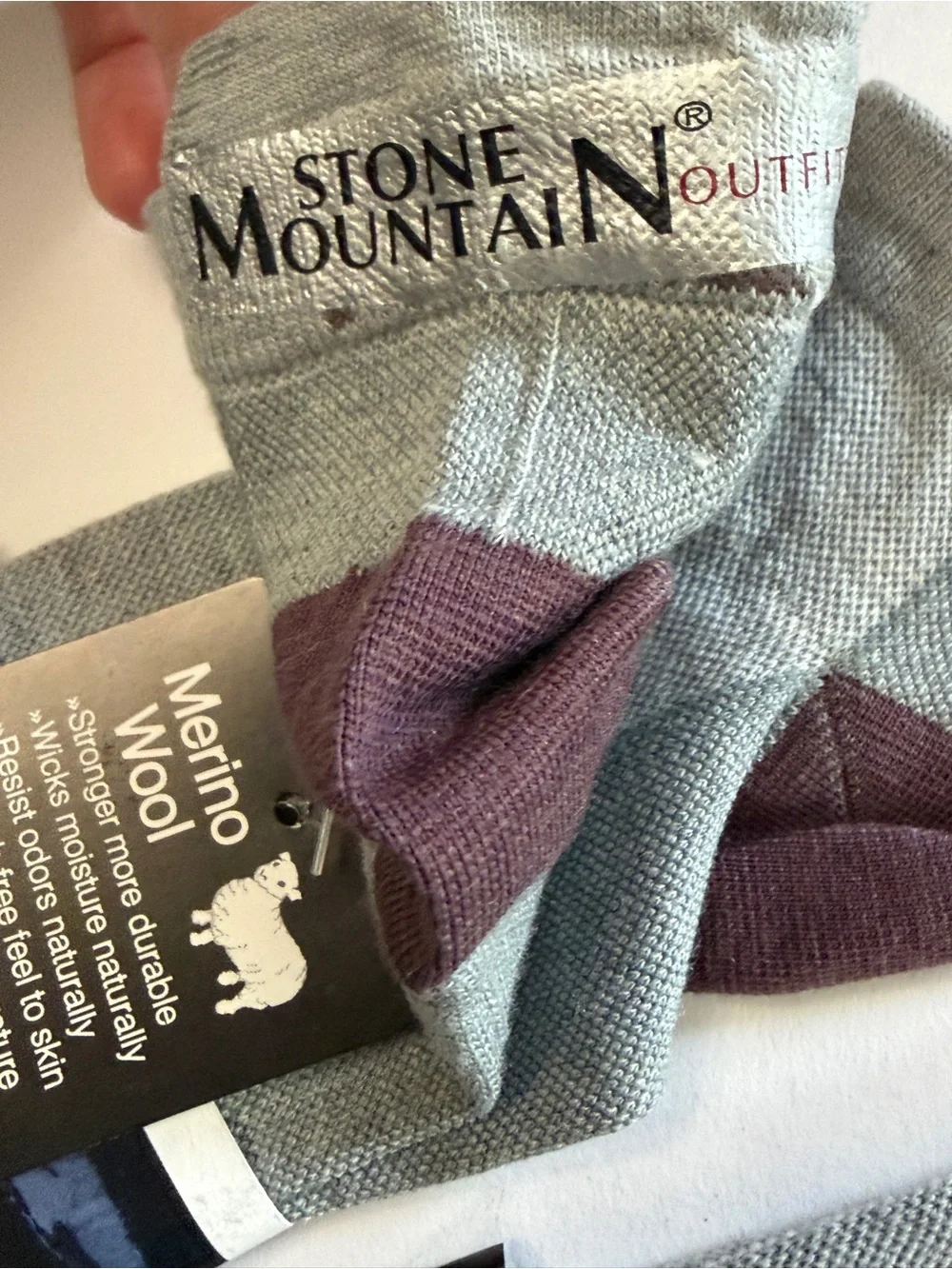 Merino Wool Socks 2 Pair Lg IRREGULAR NWT Made USA, Men LG